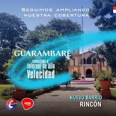 ¡Seguimos ampliando nuestra cobertura en la Ciudad de GUARAMBARÉ llegando a más barrios!